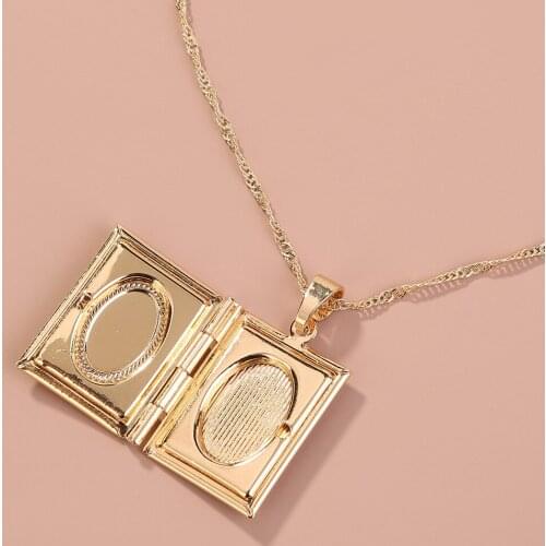 Necklace Book Locket with Pictures Gift for Daughters Necklace Graduation Gift for Teacher Girlfriend Friendship Gift BOOK