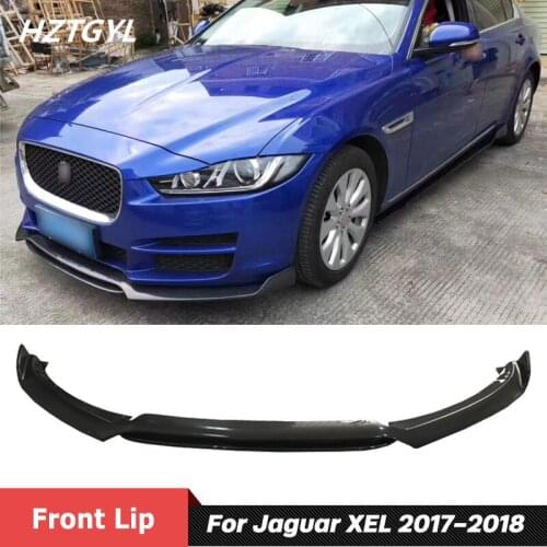 Real Carbon Fiber Front Bumper Lip Chin Spoiler For Jaguar XEL Car Body Kit Tuning 2017-2018