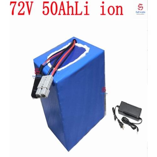 Rechargeable 72v 50ah 40ah Lithium ion battery with BMS for 72V electric surfboard ecooter ebike motorcycle+10A Charger