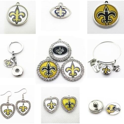 Football New Orleans Dangle Charms Saint Mix Style DIY Pendant Bracelet Necklace Earrings Jewelry Making Accessories