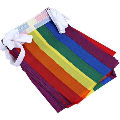 Hanging Rainbow Flag LGBT Gay Pride 15PCS 5M 14x21cm Polyester Printed Decorative Lesbian Flags and Banners for Home and Party