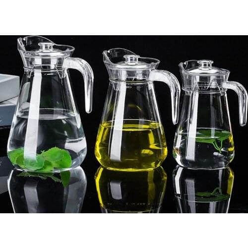 1-2L Clear Acrylic For Juice Jugs Plastic Water Pitcher Cold Milk Coffee Wine Beverage Iced Tea Pot/ Kettle With Lid / Handle