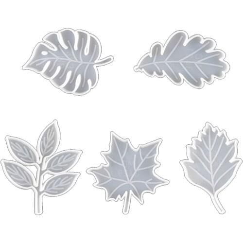 Leaves Coaster Silicone Resin Mold Tropical Maple Leaf Resin Casting Mold for Casting with Resin Concrete DIY Art Crafts