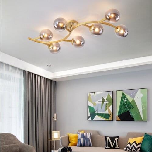 Modern Creative Magic Bean Ceiling Light Living Room Simple Iron Art Glass Dining Room Living Room And Study Decorative Lamps