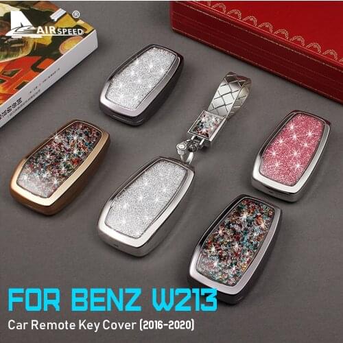 Zinc Alloy Special Diamond for Mercedes Benz E Class W213 E200 E300 Accessories Car Remote Key Case Shell Cover with Keychain
