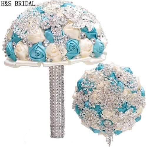 H&S BRIDAL Crystals Wedding Bouquet wedding accessories Bridal Bouquets Artificial Wedding Bouquets matrimonio