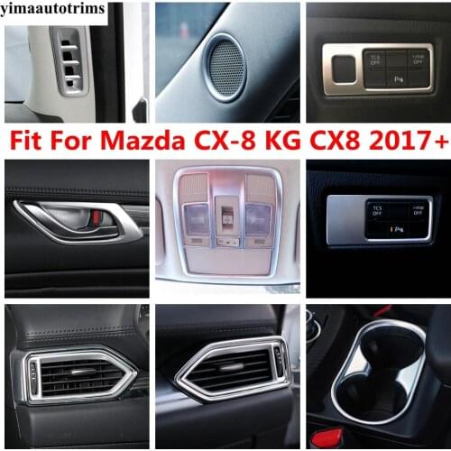 For Mazda CX-8 KG CX8 2017 - 2021 Reading Light Water Cup Air AC Vent Window Lift Pillar A Speaker Cover Trim Matte Accessories