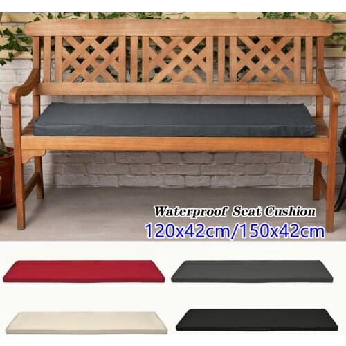2 Seater 120/150cm Outdoor Waterproof Cushion Outdoor Garden Bench Pad Seat Swing Water Resistant Cushion Garden Furniture