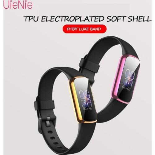 UIENIE Cases For Fitbit Luxe Smart Band Cover Full Screen Protector Soft TPU Plating Case Anti-Fall Frame Shell Watch Accessorie