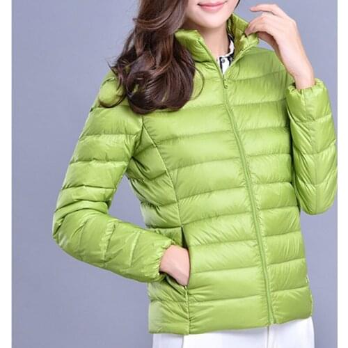 Womens Down Jacket 2021 New Short, Thin, Thick, Warm and Slim Korean Style White Duck Down Fashion Jacket Winter Coat Women