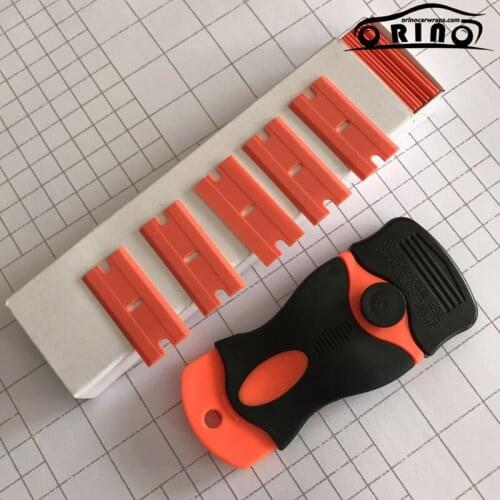 1 piece Plastic Handle Razor Scraper Ceramic Glass Oven Window Tinting Tool 100pcs Double Edged Razor Blades