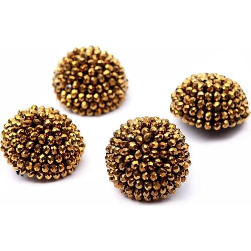 10PCS 35mm Handmade beaded Buttons Crystal Glass Stone Clothes Decoration Sewing Buttons Apparel Accessories