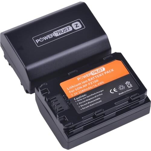 2x 2280mAh NP-FZ100 NPFZ100 NP FZ100 Battery for Sony a9, A9R,9s,BC-QZ1 Alpha 9, ILCE-9,A7R,ILCE-7RM3,A7 III,ILCE-7M3,ILCE-7M3K