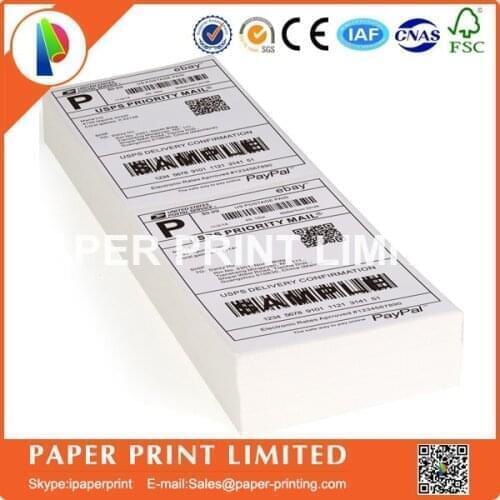 4 Stacks Fanfold fan fold 4" x 6" 4x6 Direct Thermal Labels, 500 Labels Per Stack, White Perforated, total 2000 labels