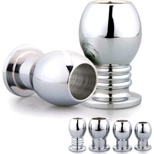 Metal hollow enema anal plug prostate expansion vaginal dilator, backyard mens and womens comfort products adult sex toys