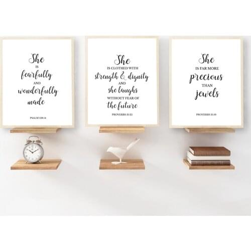 Bible Verses Quote Christian Wall Art Canvas Painting Scripture Psalm Posters and Print Picture Baby Girl Nursery Art Wall Decor