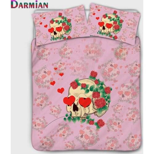 DARMIAN Personalization Sugar Skull Printed Duvet Cover with Pillowcases Home Textiles Bedding Sets Decoration Comforter Cover