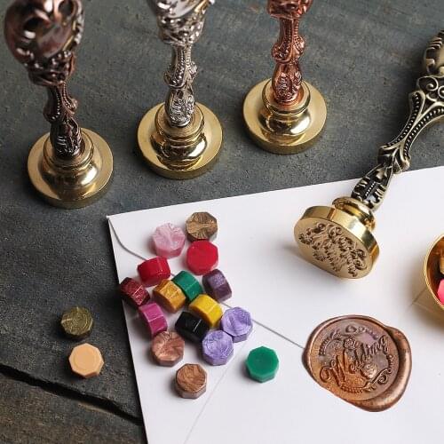 Retro Antique Paint Seal Metal Wax Seal Stamp Scrapbooking Stamps HEAD Wedding Decorative Invitation Plant flowers Lacquer seal