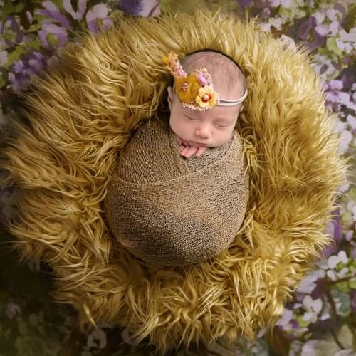 Newborn Faux Fur Blanket Baby Photography Props Blankets Soft Newborn Basket Filler Stuffer Photo Shoot Background Baby Photo