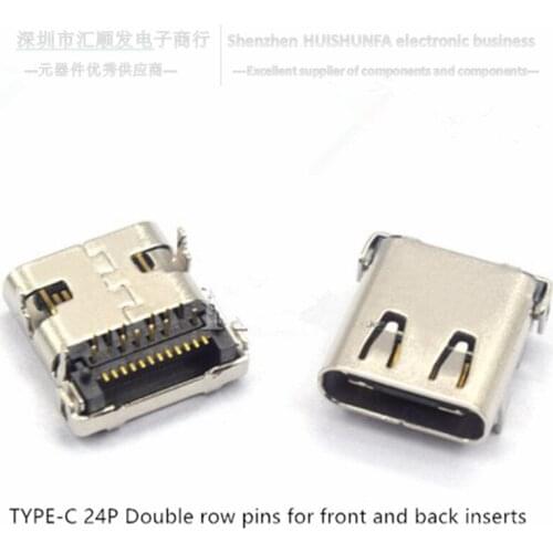 Type-c 24P front insert and post insert double row pin hd transmission interface quick charge connector