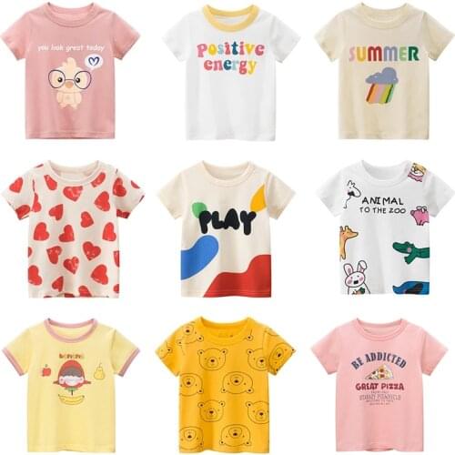 Cotton Children Kids T-shirt For Boys a Boy T Shirt Girls Tops Cartoon Baby Clothes Tee Short Sleeve Childs Shirts New 2021