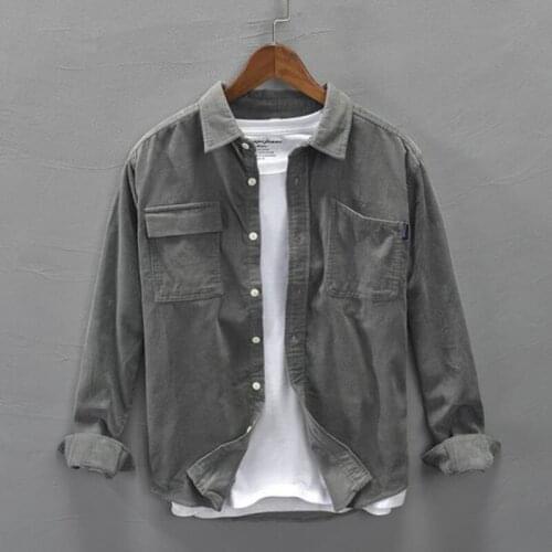 Cotton Leisure Shirt Spring Autumn Men long-sleeved shirts Mens Pure Color Casual Safari Style Tops Boys Mens Clothing