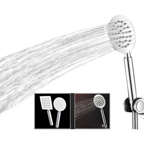 Leante 2mm Thickness Shower Head Square/Round SS Handheld Shower Head Pressurized Anti Scald Shower G1/2 Chrome Bath Sprayer