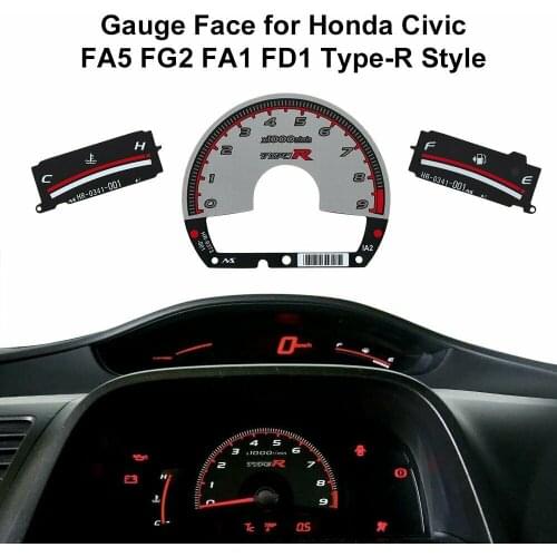 Gauge Face for Honda Civic FA5 FG2 FA1 FD1 Type-R Style