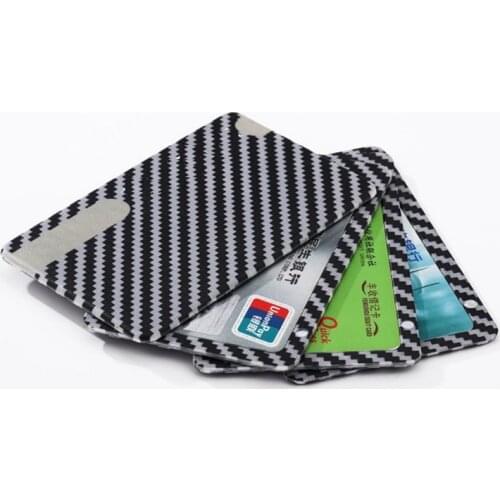 2020 New Sliding Magnet Carbon Fiber Wallet Cash Card Holders Business Modular Wallet Credit Card Protector Case Pocket Purse