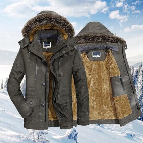 Men High Quality Winter Jacket Coat Hooded Fleece Men Overcoat Casual Windbreaker Thick Warm Mens Parka Coat Over Size 7XL 2021