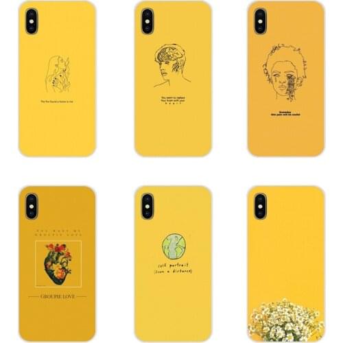 For Samsung Galaxy J1 J2 J3 J4 J5 J6 J7 J8 Plus 2018 Prime 2015 2016 2017 Pretty Yellow Aesthetic Art Soft Transparent Cover Bag