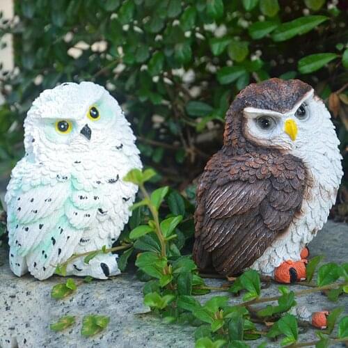 Nordic Desktop Owl Shape Ornament Home Anti-bird Decor Outdoor Indoor Art Craft Collection Lifelike Cute Resin Garden Figurine
