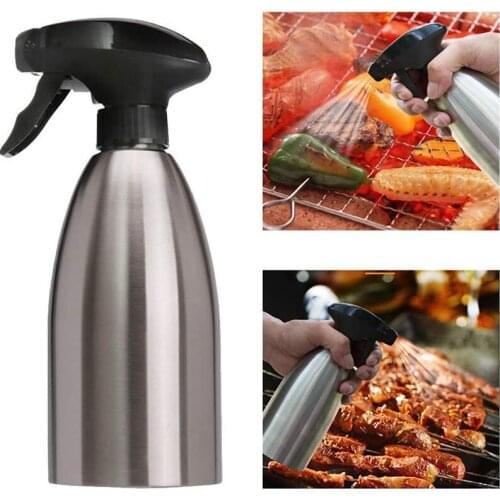 Stainless Steel Oil Spray Bottles Refillable Vinegar Mist Spraying Bottle Water Pump Gravy Boats Grill BBQ Sprayer Kitchen Tools