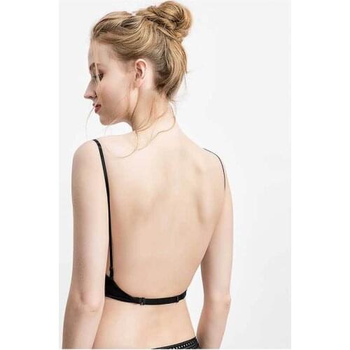 2020 New Big Backless Dress Hanging Neck Strapless Backless Underwear Women Thin Vacation U-shaped Beauty Back Bra