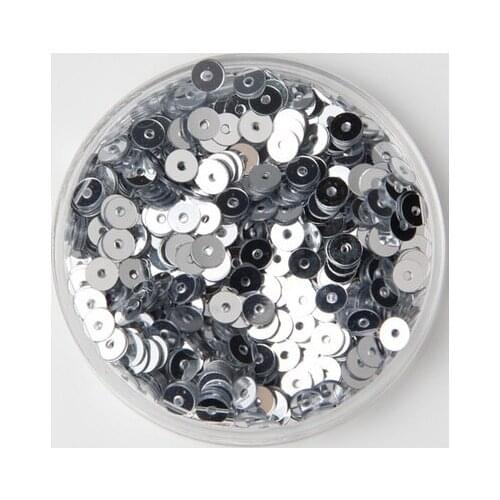 New Arrival-50g 5mm Flat Round Loose Sequins Paillettes Sewing Wedding Craft Good Quality 11# Silver Confetti