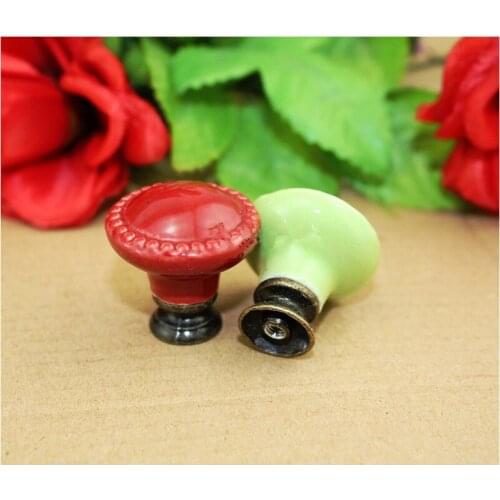 Bulk 29mm Vintage Furniture Handle Round Head Ceramic Knobs and Handles Door Handle Cupboard Drawer Kitchen Pull Knob Furniture