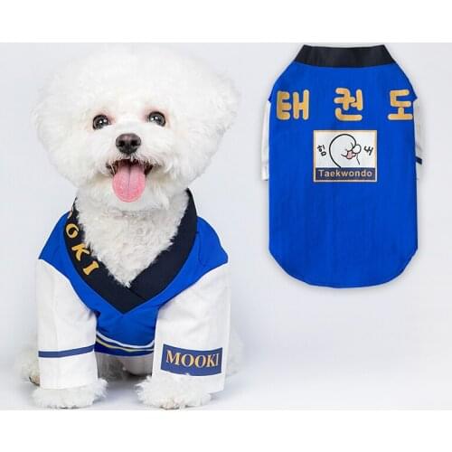 Autumn and winter four seasons taekwondo suit cat dog pet clothes dog clothes autumn and winter