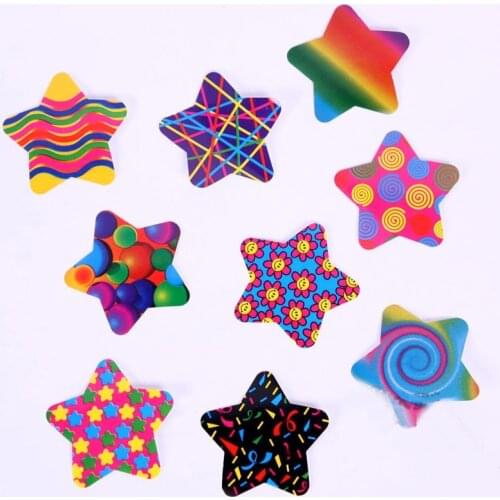 One Roll Children Stationery Stickers Tape Creative School Reward Cute Pentagram Sticker 100pcs 3.8cm Kids Toy Stickers