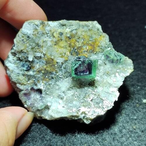 79.8gNatural green purple heart fluorite and crystal mica home decoration therapeutic energy mineral teaching CRYSTAL QUARTZ GEM