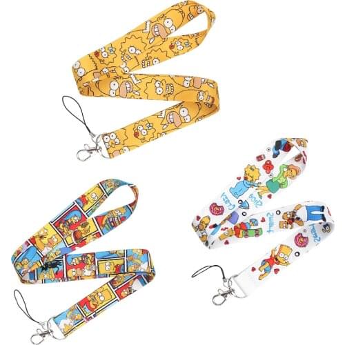 JF0147 Funny Cartoon Print Lanyard for Key Camera Whistle Cool ID Badge Holder Cell Phone Neck Strap Hanging Rope Gift