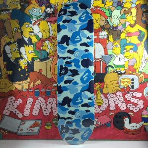 Blue Skateboard Deck 7-layer Maple Coloring Ape Head Trendy Decoration Bathing Deck Ape Skate Board MonkeyPictures