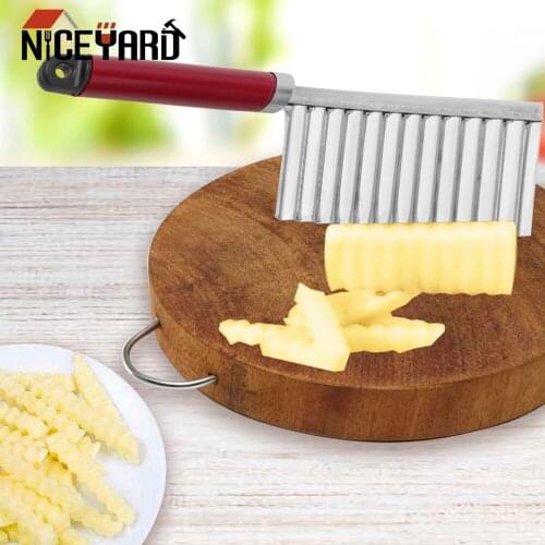 NICEYARD Vegetable Fruit Cutting Slicer Wavy Cutter Stainless Steel Potato Cucumber Carrot Cooking Tool Random Color