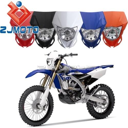 Universal Dirt Bike Blue Headlight Fairing For Yamaha Kawasaki WR250F WR450F YZ250F YZ450F TTR KLX KX Motocross Headlamp 35W