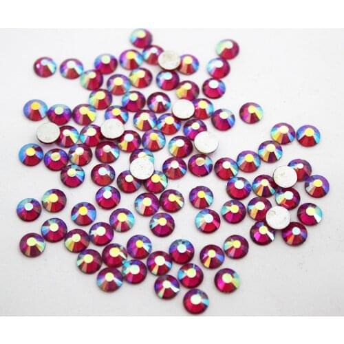 High Quality Flatback Crystals All size Fuchsia AB Non Hotfix Rhinestone DIY 3D Nail Art Rhinestones Decoration
