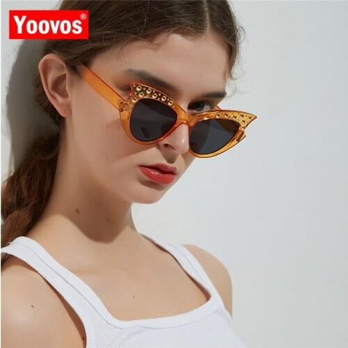 Yoovos 2021 Cat Eye Sunglasses Women Vintage Brand Designer Rivet Sun Glasses Luxury Retro Fashion Lunette De Soleil Femme UV400