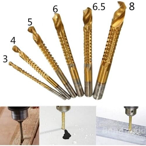 10pc HSS Plated Titanium Saw Drill Woodworking Drill Set Drill Hole Sawtooth Wood Reaming Slot