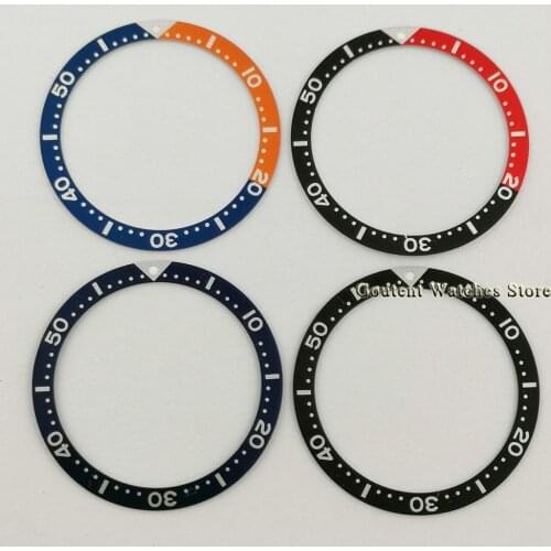 39mm Watch Bezel Insert Black/Blue Red Orange Aluminum Bezel Parts Fit For 45mm Watch Case Replacement Spare Parts