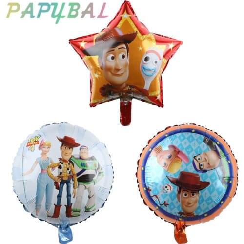 50pc 18" Disney Toy Story Party Balloons Woody Buzz Lightyear Foil Balloon Baby Boy Happy Birthday Party Decorations Kids Toys