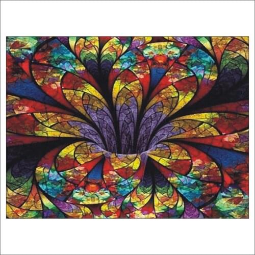5D DIY Diamond Painting Stained Glass Bloom Complete Diamond Collection 5D Diamond Cross Embroidery Set Gift Home DecorationT435