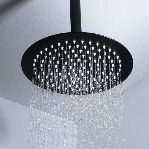 8inch Shower Head Bathroom Rain Douche 304 Stainless Steel High Pressure Rainfall Round Rainfall Filter Bathroom Shower System